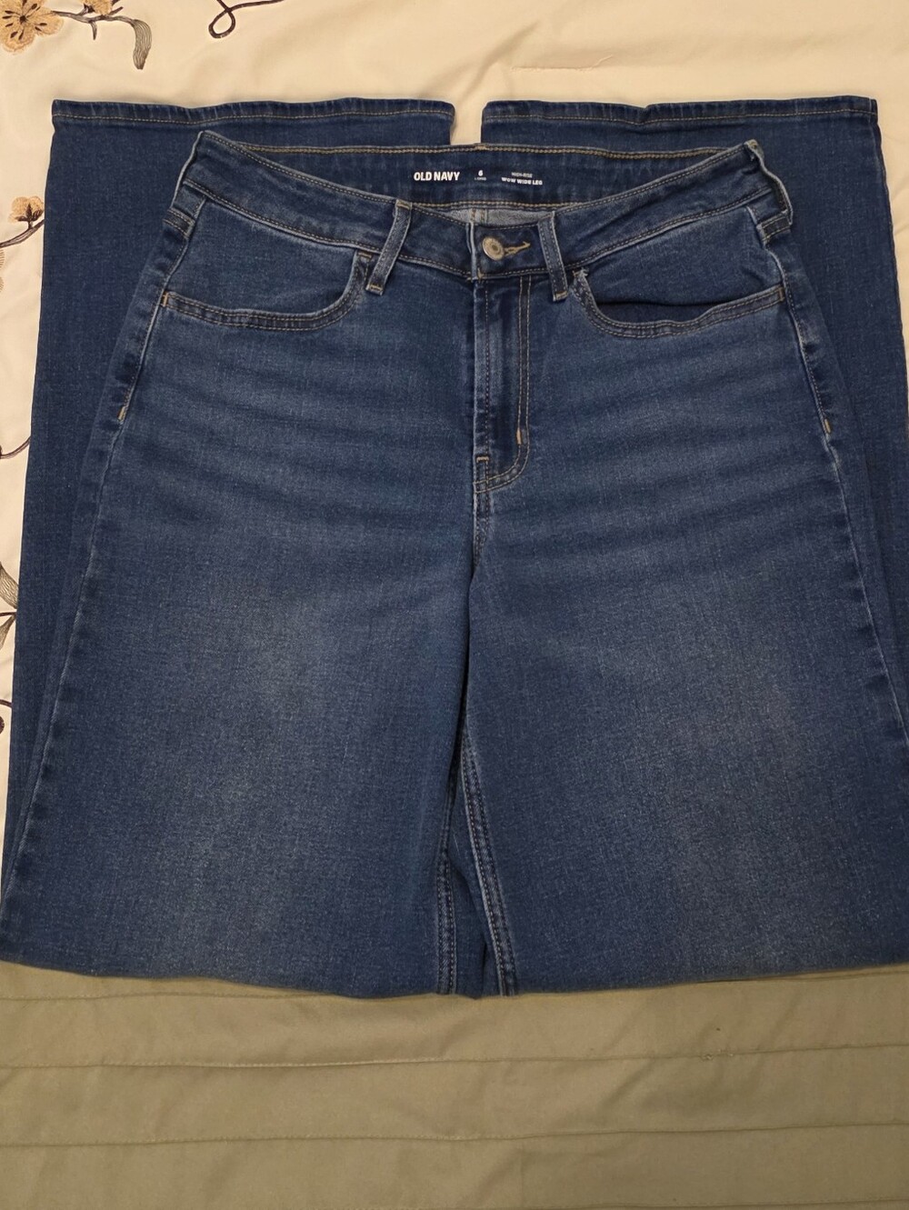 Old Navy Women's Medium Blue High Rise Wide-Leg Jeans